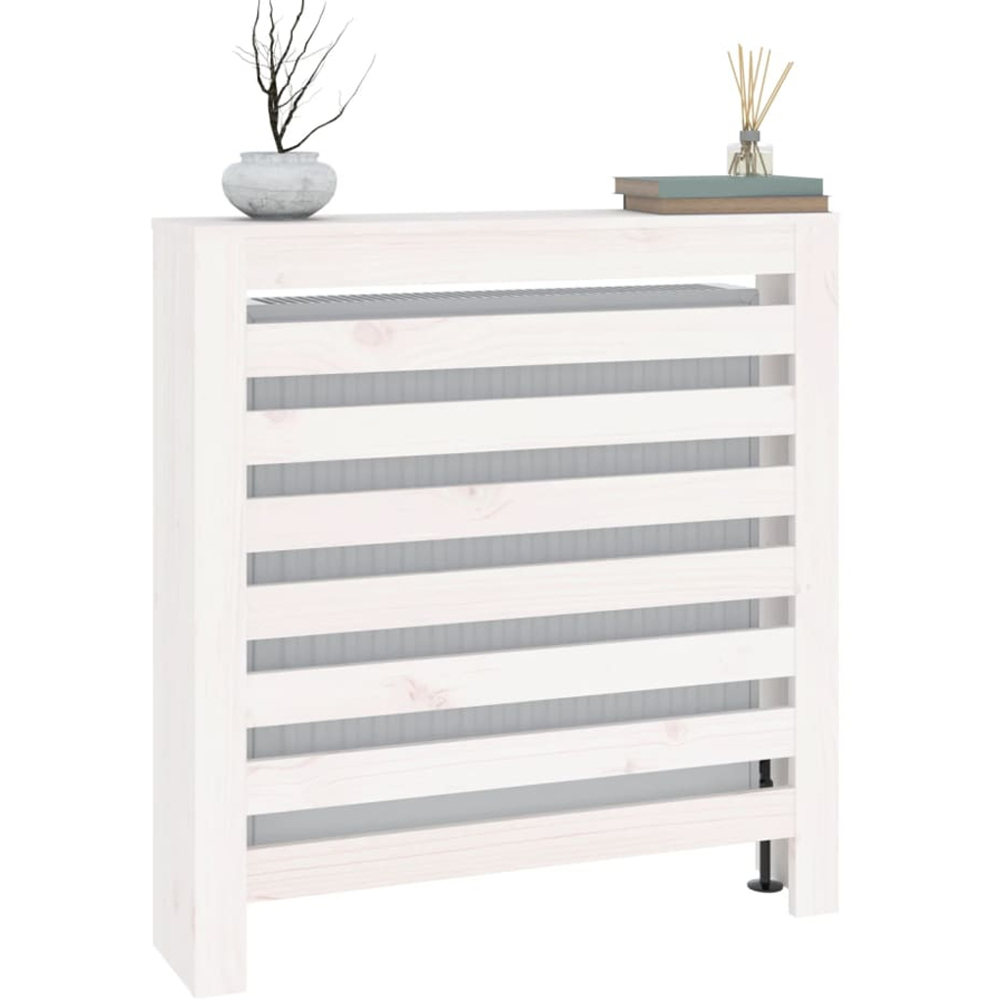 vidaXL White Solid Pine Wood Radiator Cover 79.5 x 19 x 84cm Image 3
