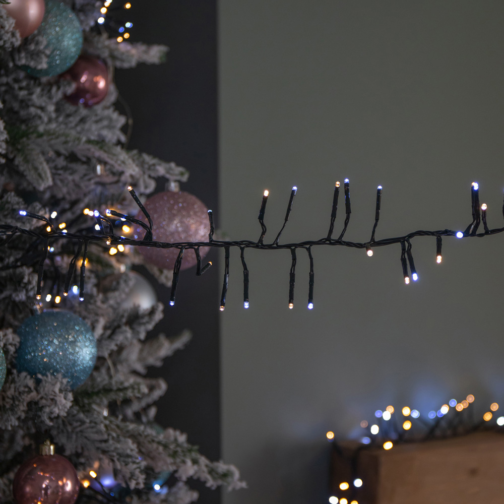 Samuel Alexander 1440 White and Warm White LED Christmas Cluster Light 18.5m Image 1