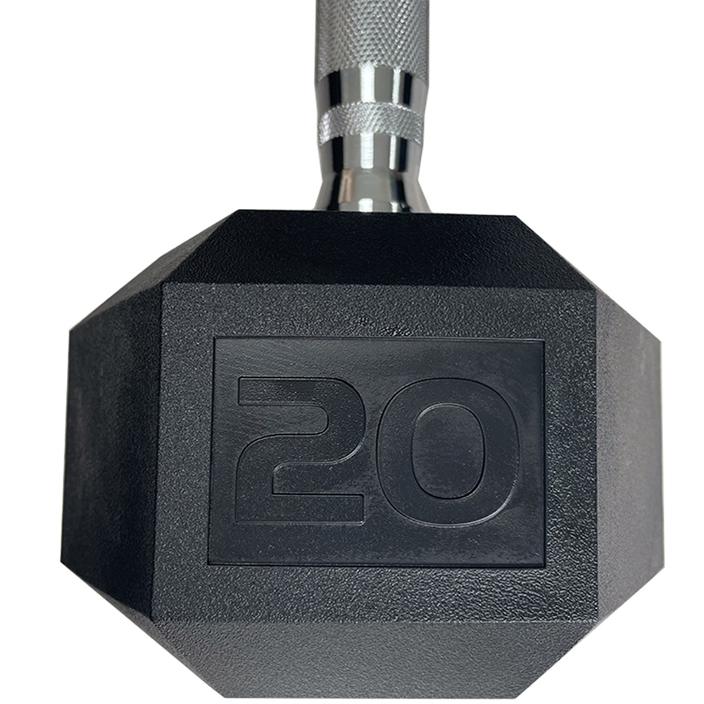 HXGN Pro Hex Black Dumbbell 20kg 2 Pack Image 5