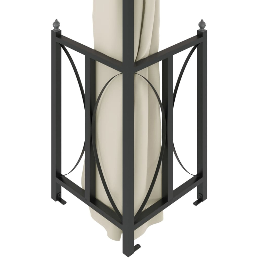 vidaXL 3 x 4m Cream Double Tier Roof Gazebo with Sidewalls Image 5
