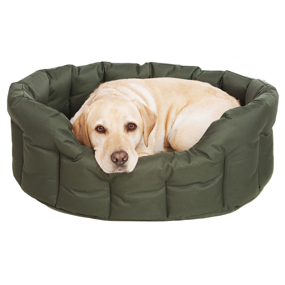 P&L Medium Green Oval Waterproof Dog Bed Image 2