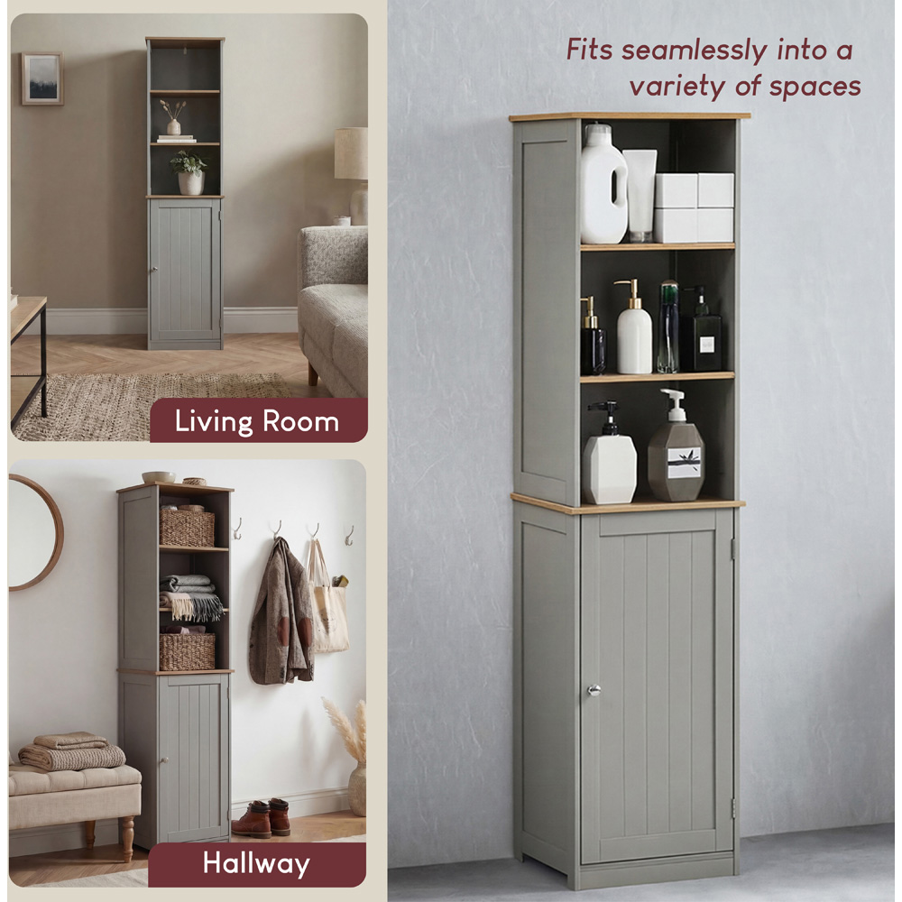 BATH VIDA Priano Single Door 3 Shelf Tall Floor Cabinet Image 8