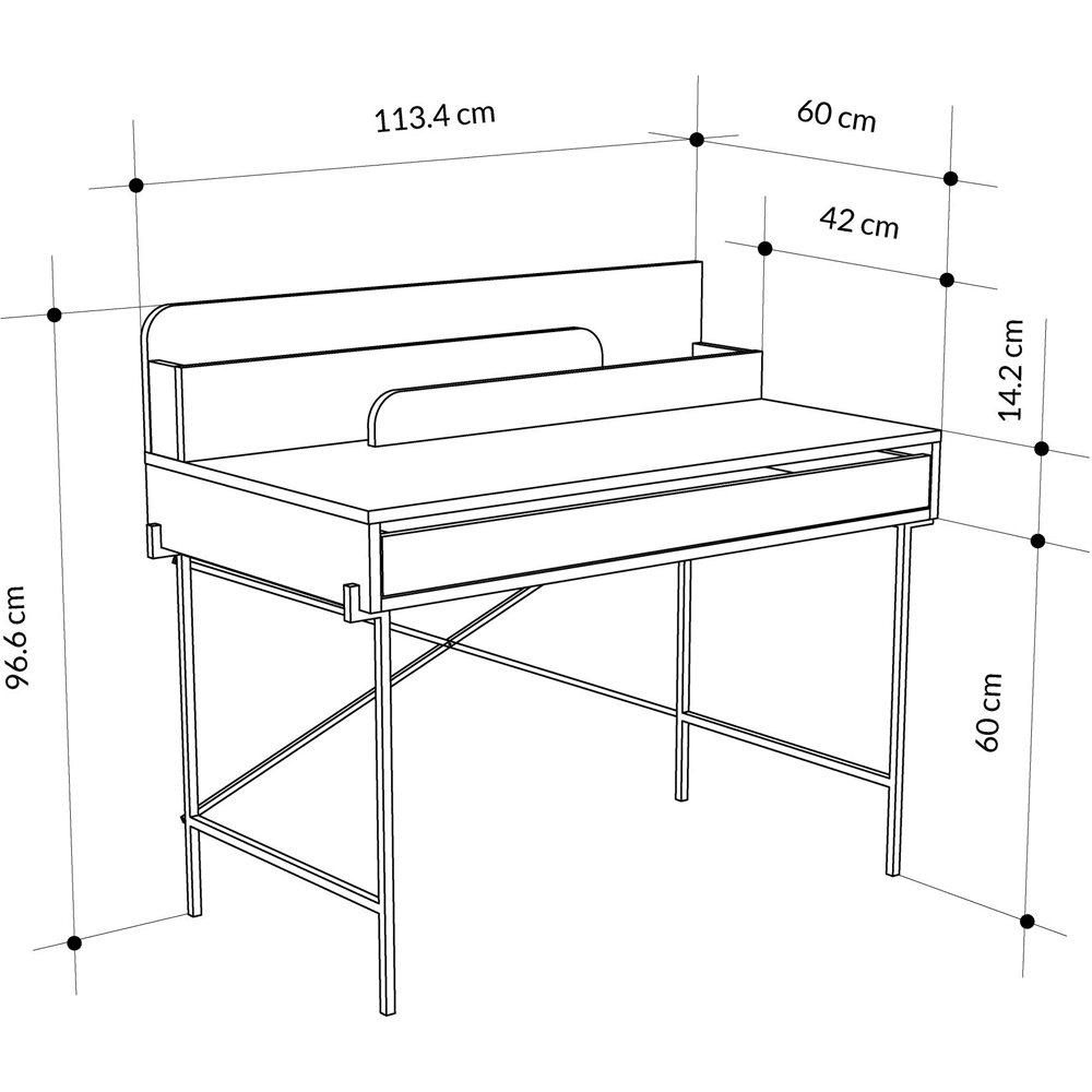 Decortie Leila Table with Hutch White Image 8