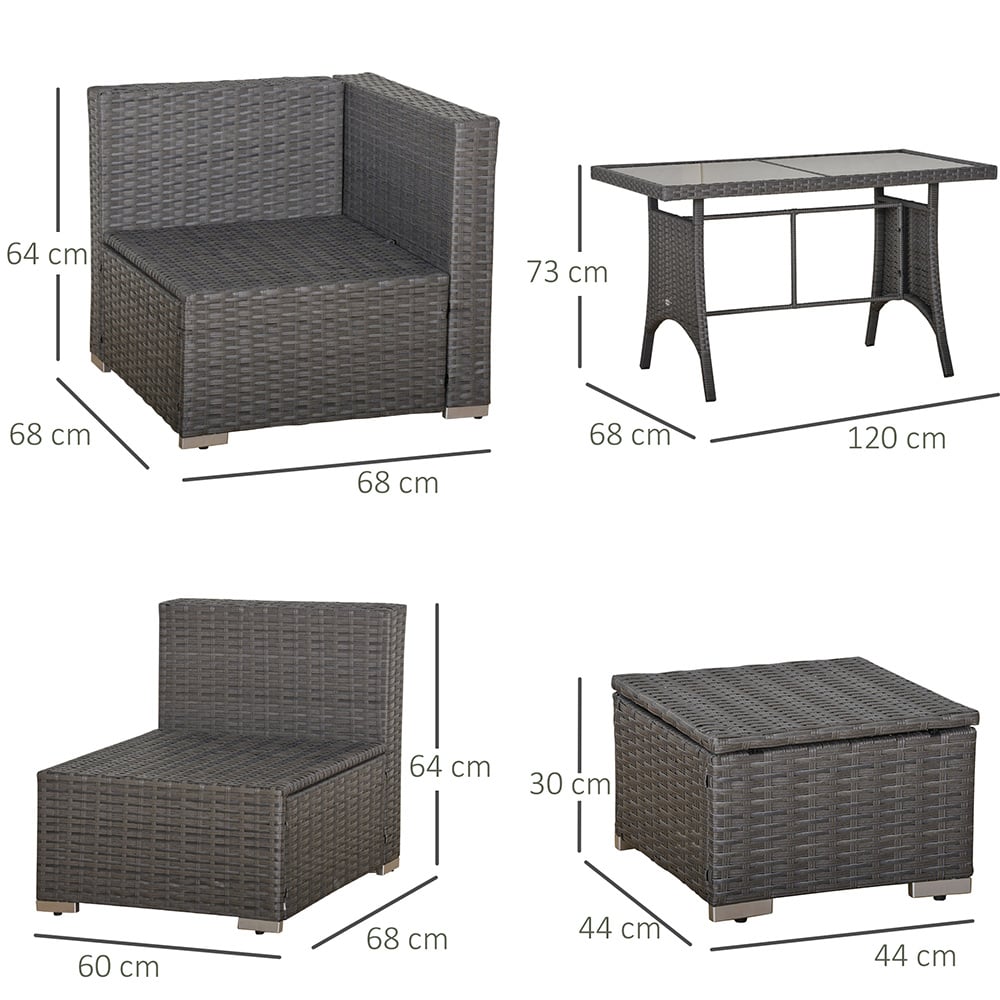 Outsunny 10PC Rattan Dining Sofa Set Image 6