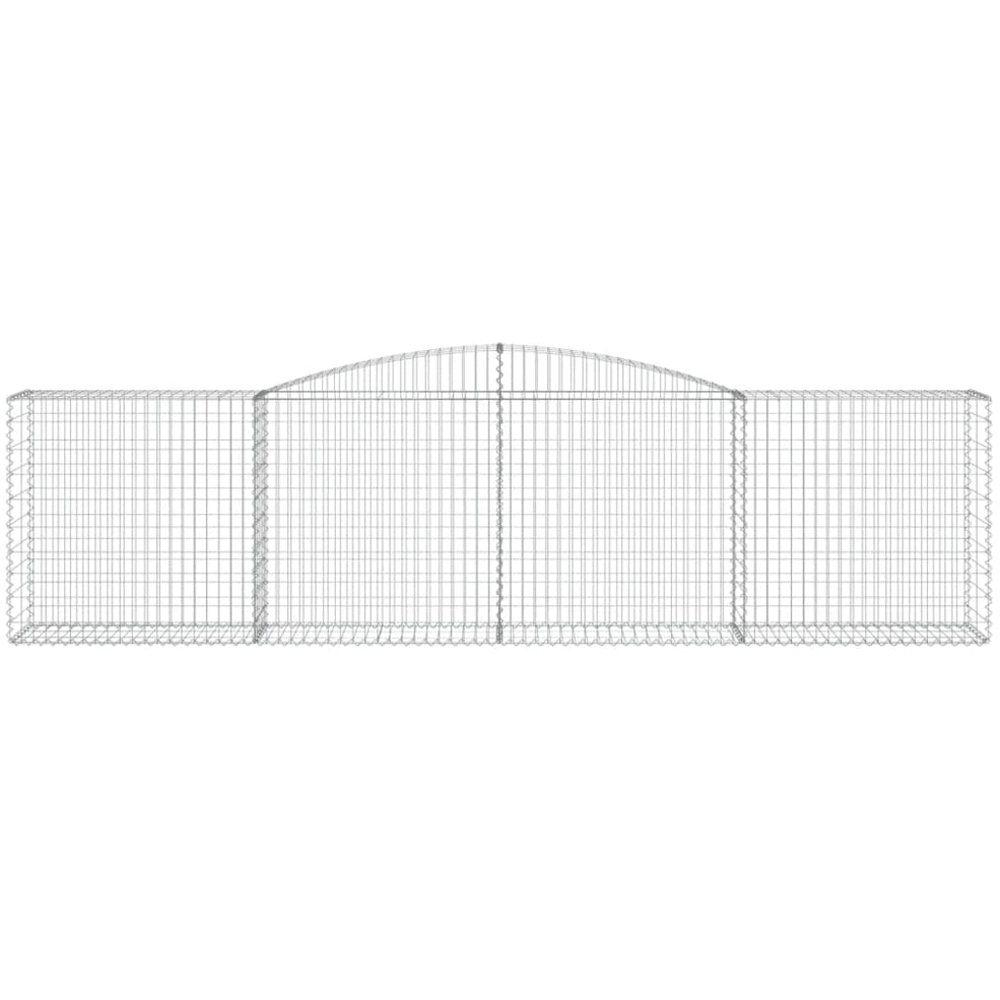 vidaXL Silver Galvanised Iron Arched Gabion Basket 400 x 50 x 100/120cm 10 Pack Image 4