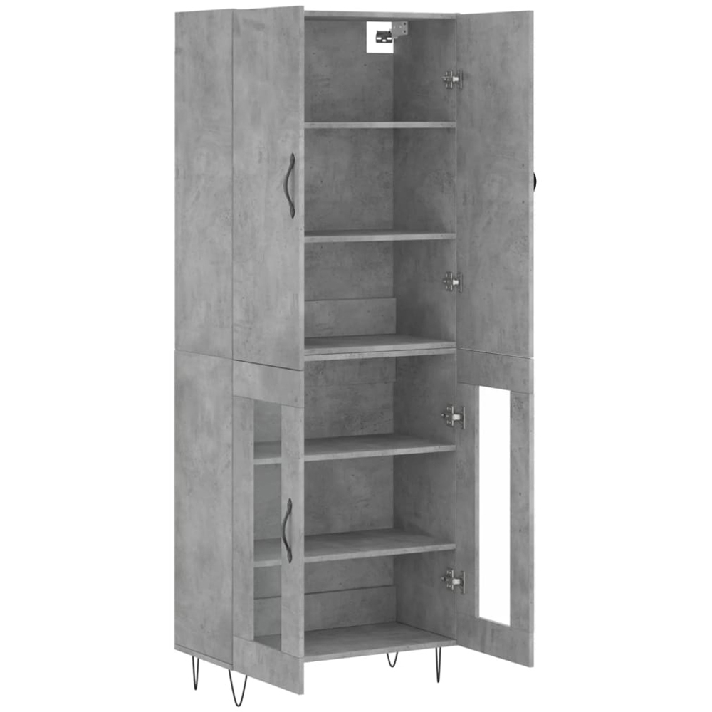 vidaXL 4 Door Concrete Grey Highboard Image 4