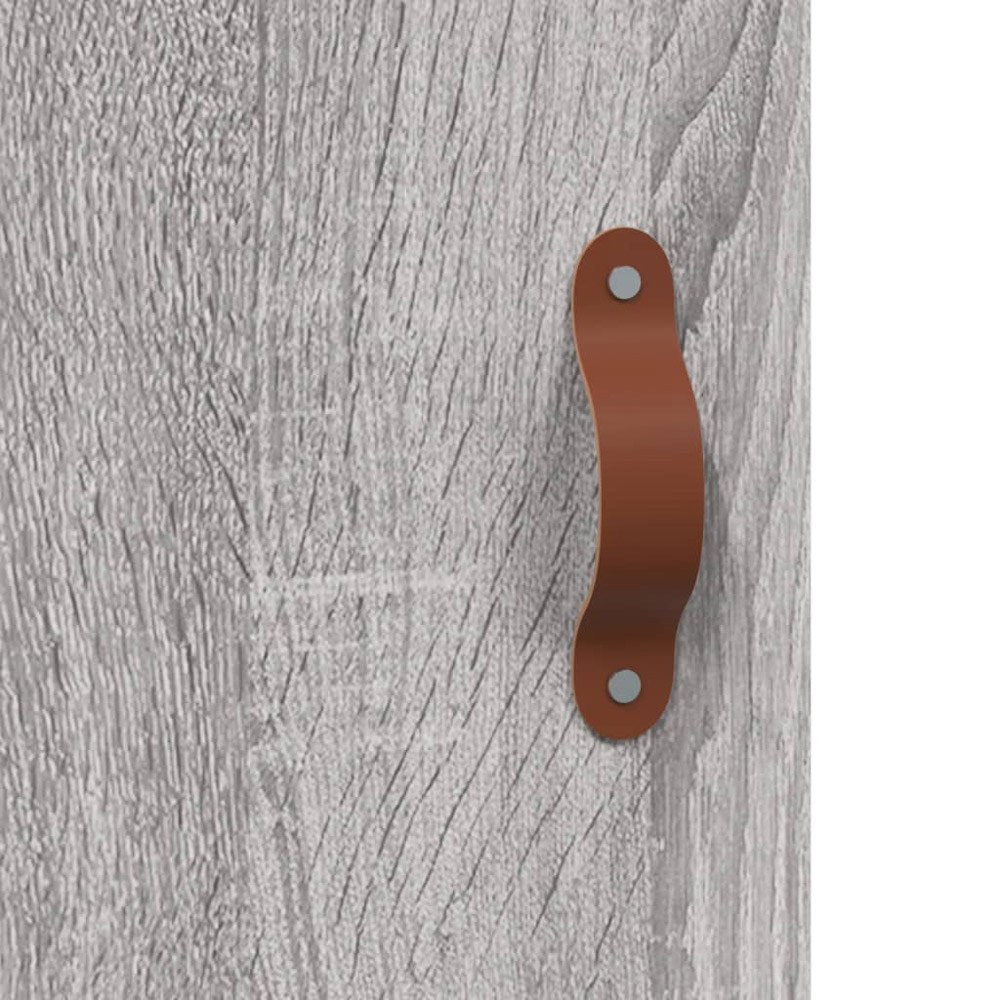 vidaXL 2 Glass Door 3 Drawer Grey Sonoma Highboard Image 9