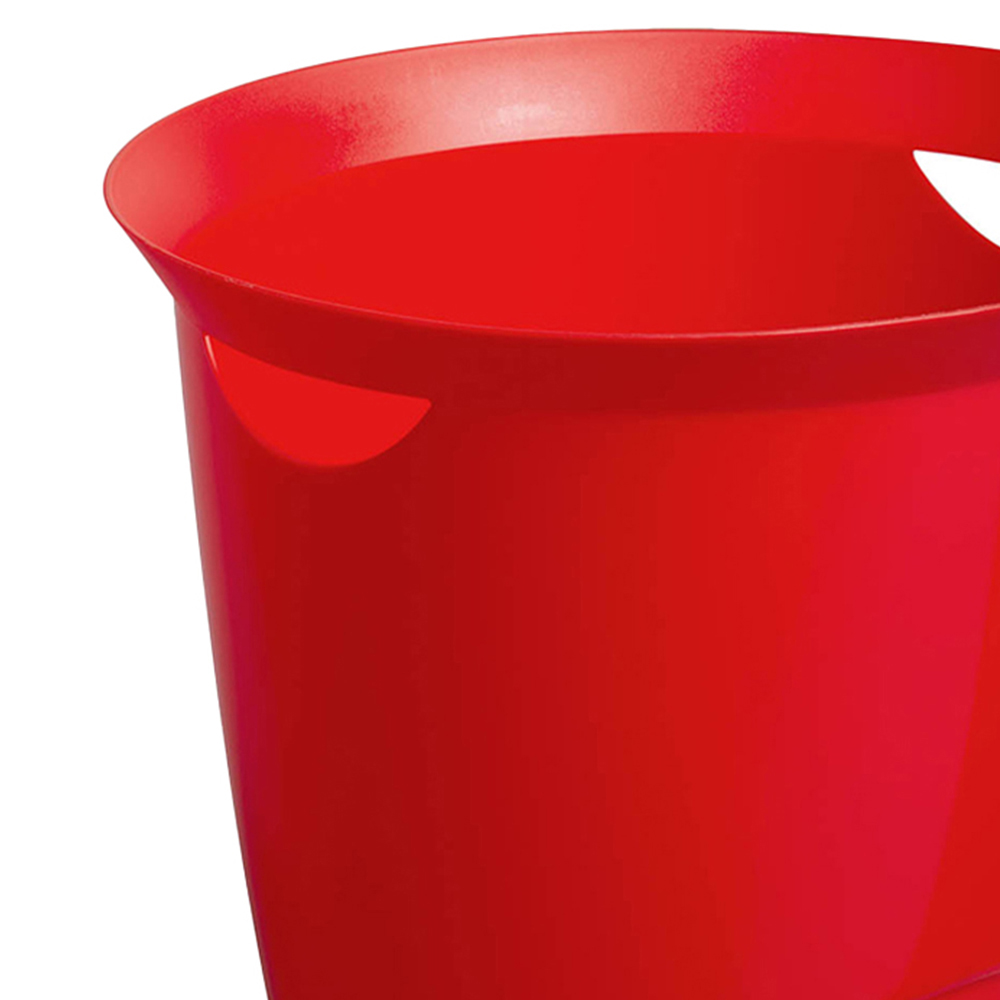 Durable Trend Red Plastic Waste Recycling Bin 16L Image 2