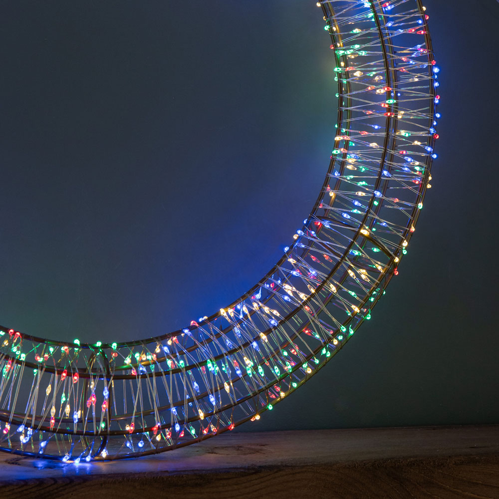 Samuel Alexander 960 Multi-Coloured LED Light-Up Christmas Wreath 45cm Image 5