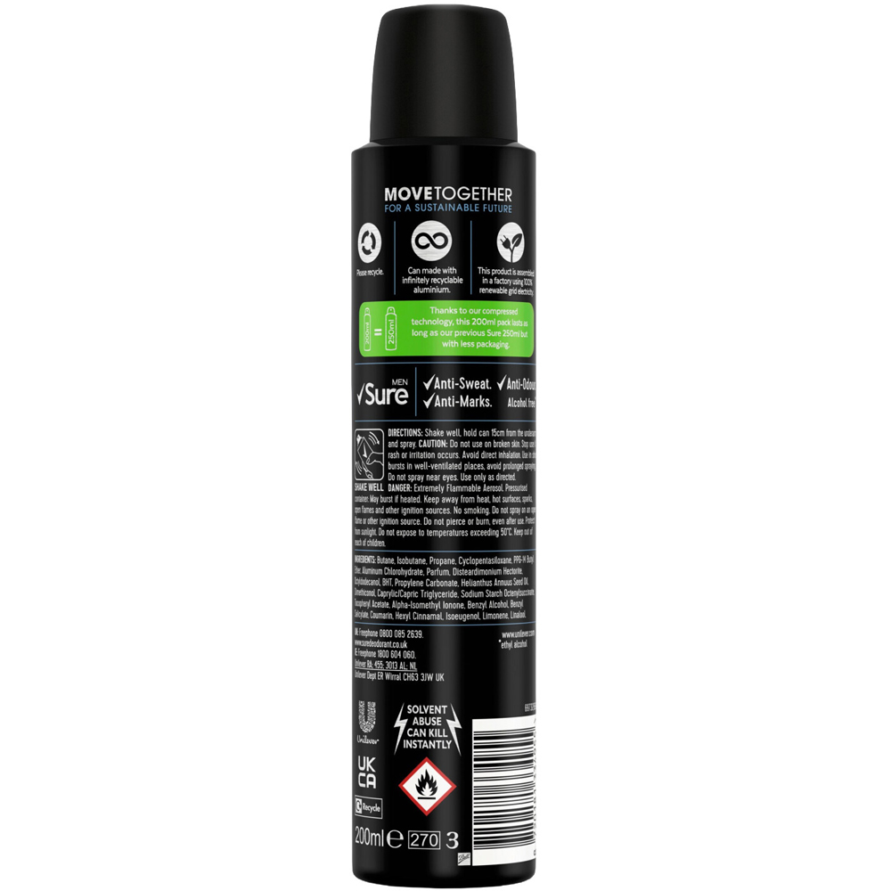 Sure Men Invisible Ice Fresh Anti-Perspirant Aerosol Image 2