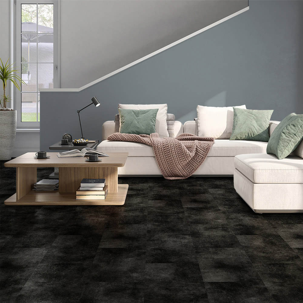 Plancs Flooring Black Slate Self Adhesive Vinyl Floor Tiles 0.93sqm Image 5