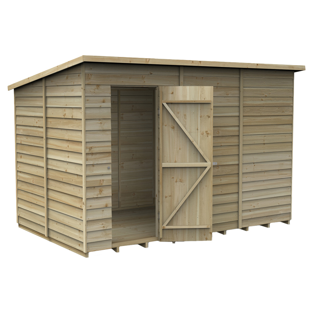 Forest Garden 10 x 6ft Pressure Treated Overlap Pent Shed Image 2