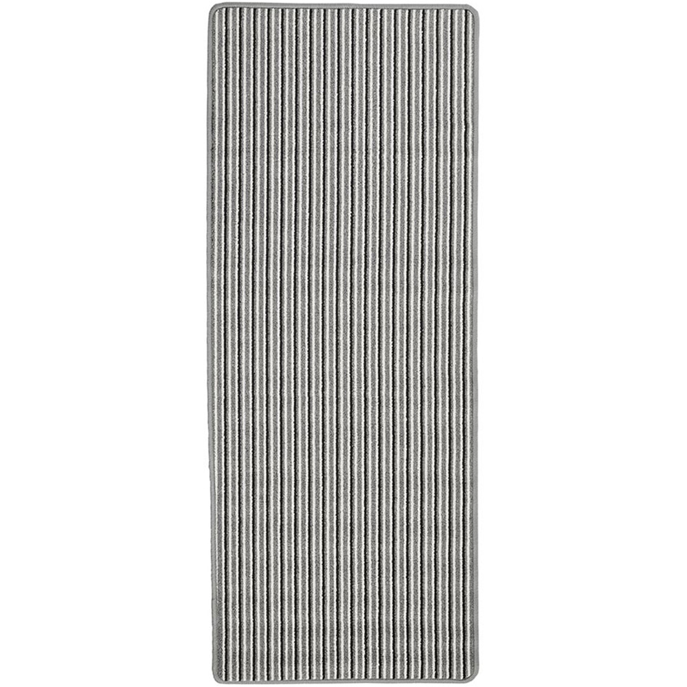 Wilko Grey Stripe Washable Runner 50 x 150cm Image 1