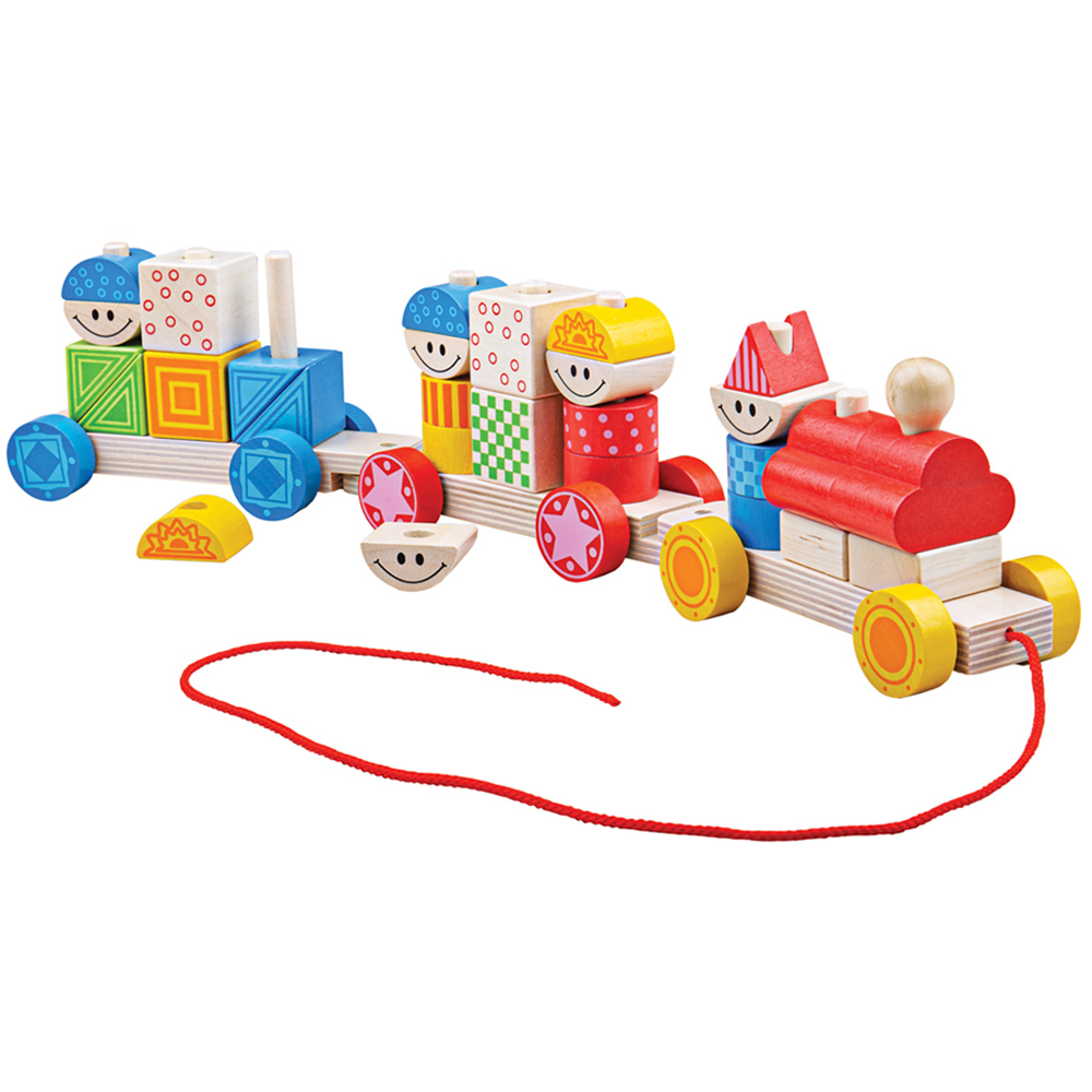 Bigjigs Toys Build Up Pull Along Train Multicolour Image 1