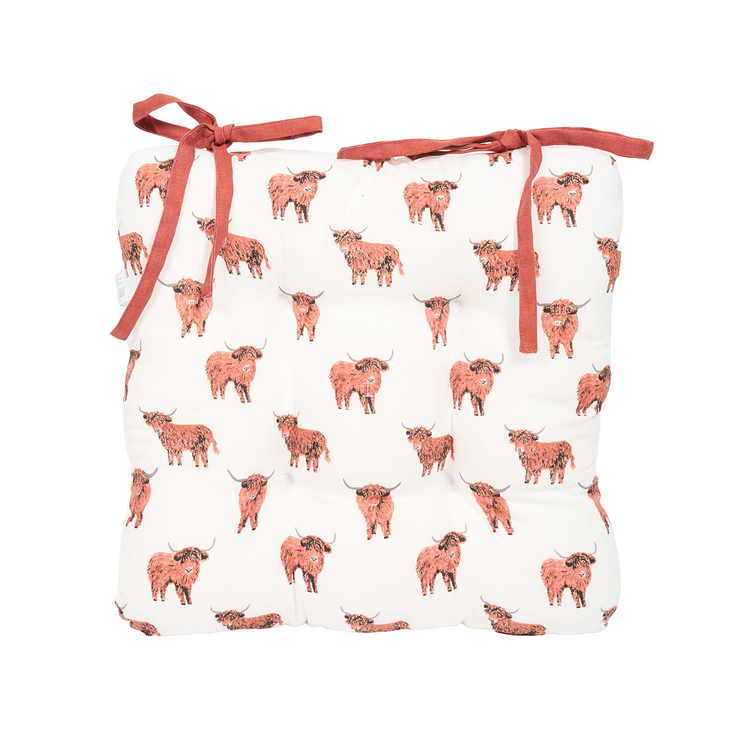 Highland Cow Seat Pad White Image 3