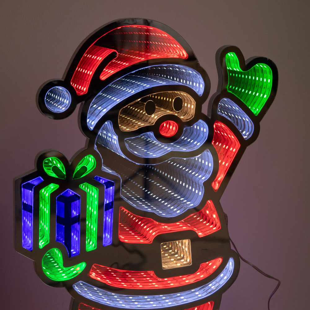 Samuel Alexander LED Santa Infinity Mirror Christmas Decoration 40cm Image 5