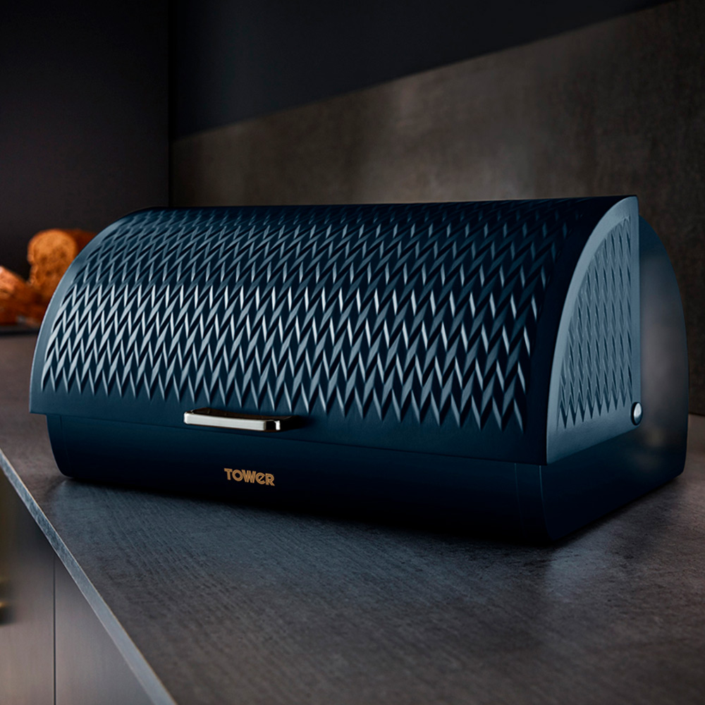 Tower Empire Midnight Blue Roll Top Bread Bin Image 6