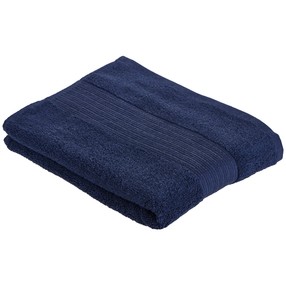 Wilko Supersoft Cotton Indigo Blue Bath Towel Image 1