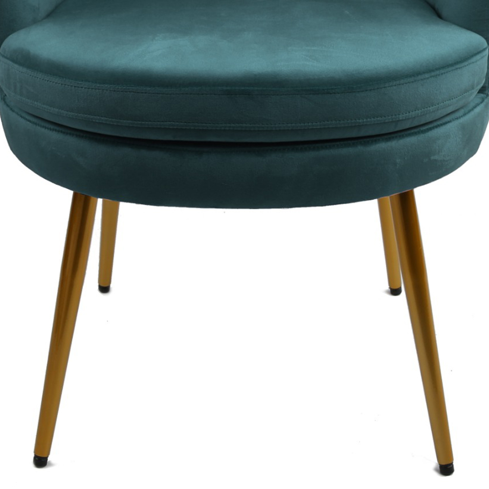 Flora Teal Velvet Petal Back Armchair Image 4