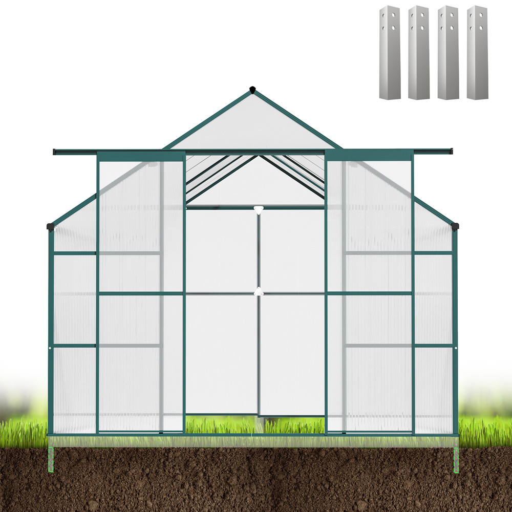Outsunny Aluminium 8 x 12.3ft Polytunnel Greenhouse Image 8