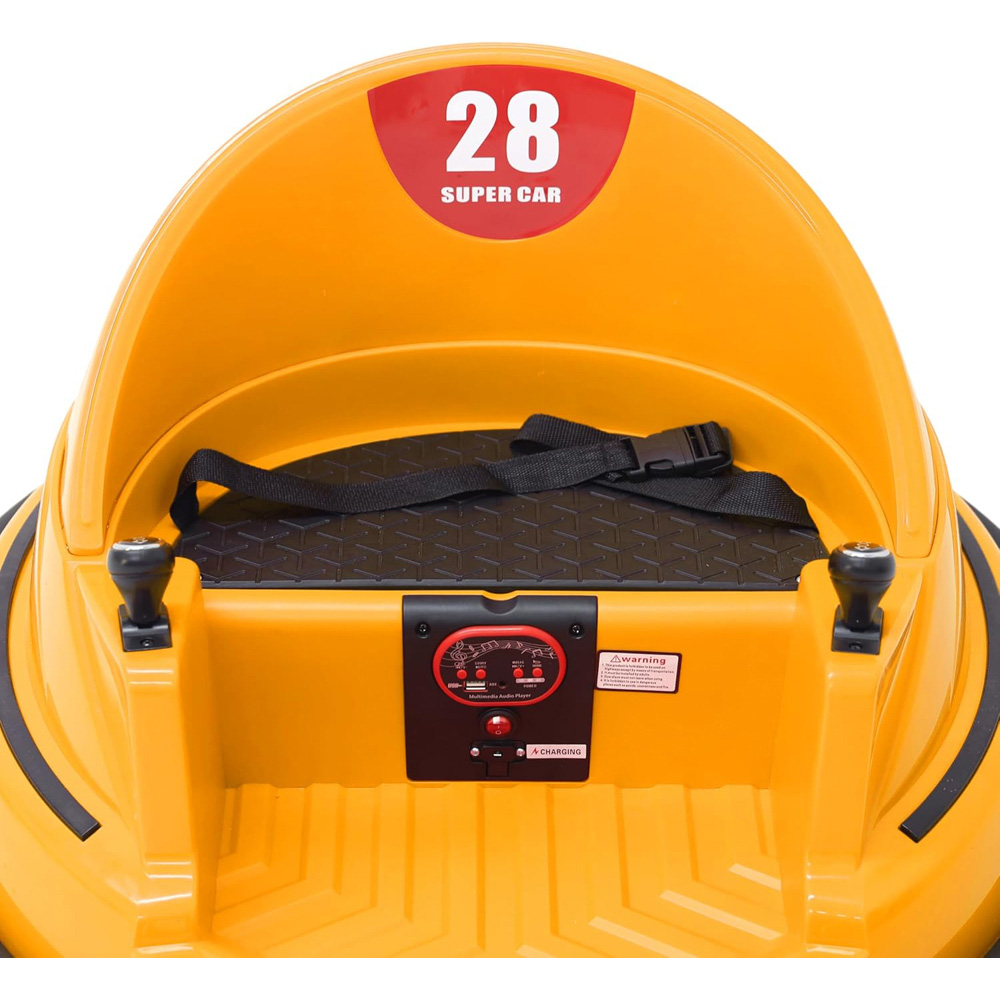 Alivio Kids Yellow 360 Degree Spin Ride-On Bumper Car with Remote Control and Safety Belt Image 5