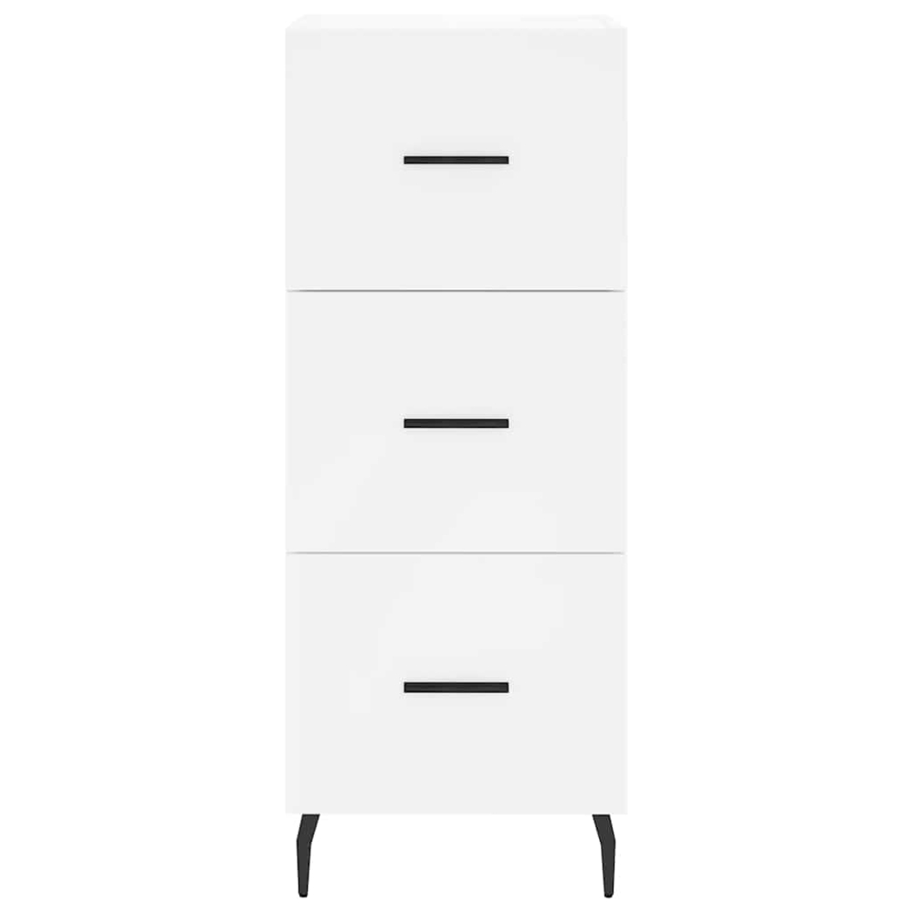 vidaXL Single Glass Door 3 Drawer White Highboard Image 6