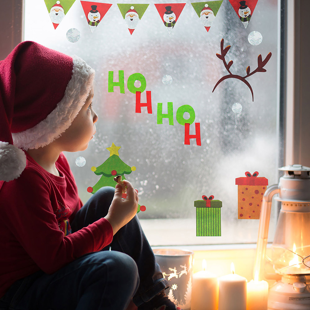 Xmas Haus Christmas-Themed Window Stickers 78 Pack Image 2