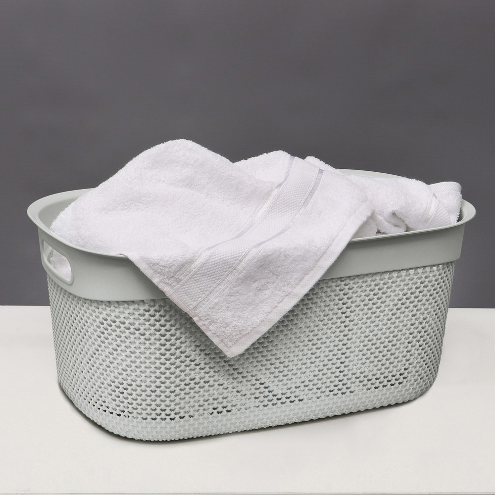 JVL Droplette 33L Ice Grey Laundry Basket Image 2