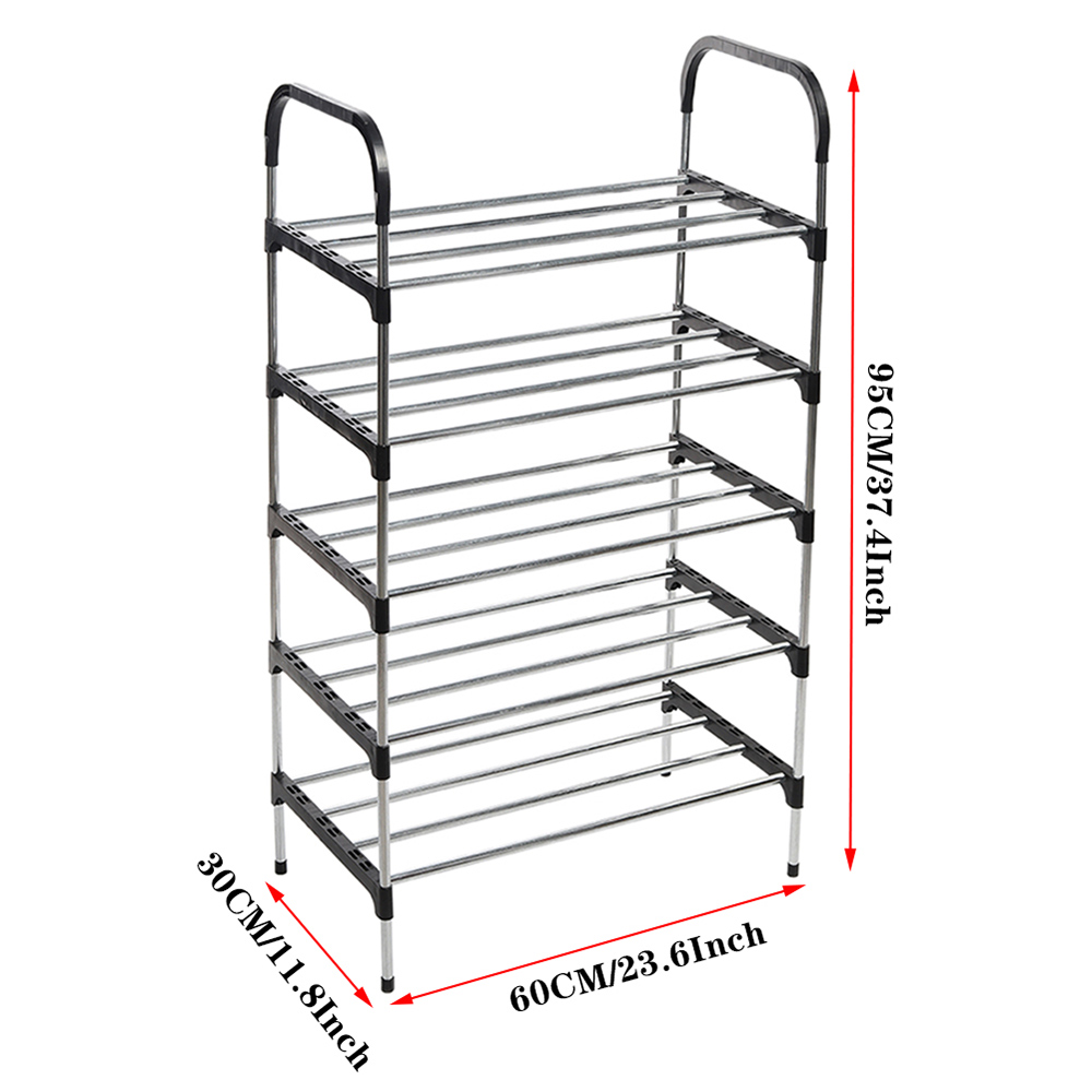 Living And Home WH0732 Black Metal Multi-Tier Shoe Rack Image 8