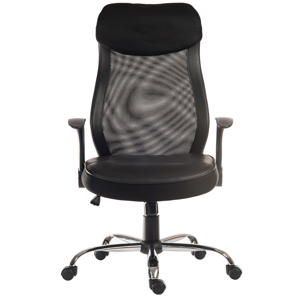 Teknik Black Mesh Swivel Curved Office Chair Image 2