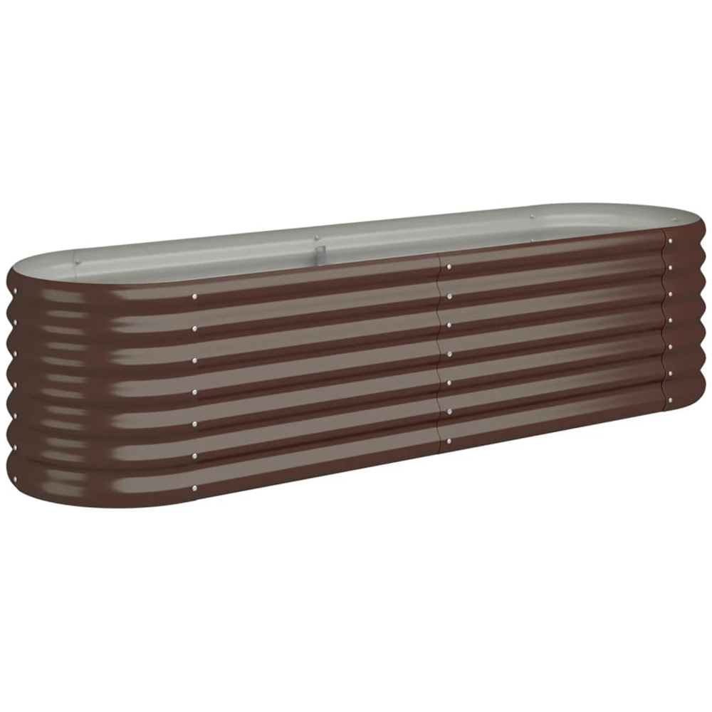 vidaXL Brown Galvanised Steel Raised Garden Bed 152 x 40 x 36cm Image 1