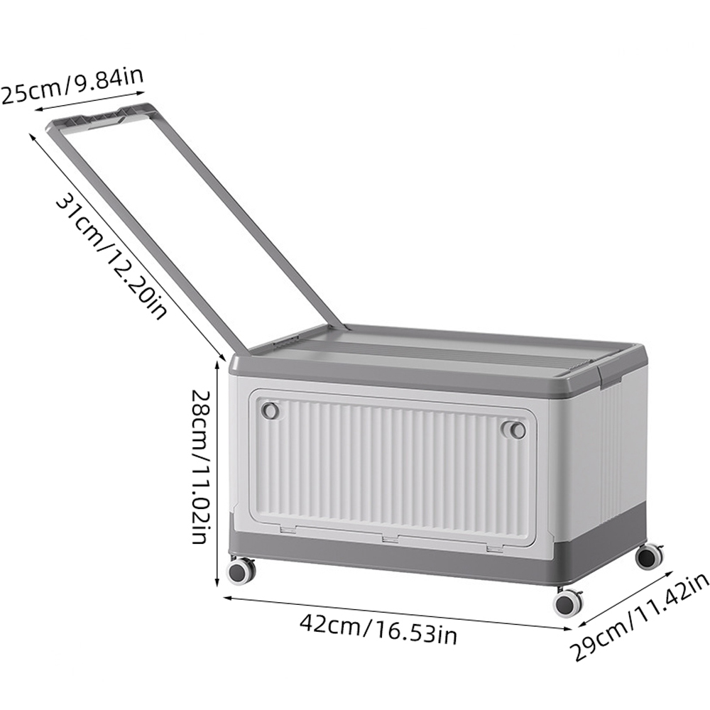 Living and Home 3 Way Access Grey Plastic Storage Box with Wheels 42 x 29cm Image 8