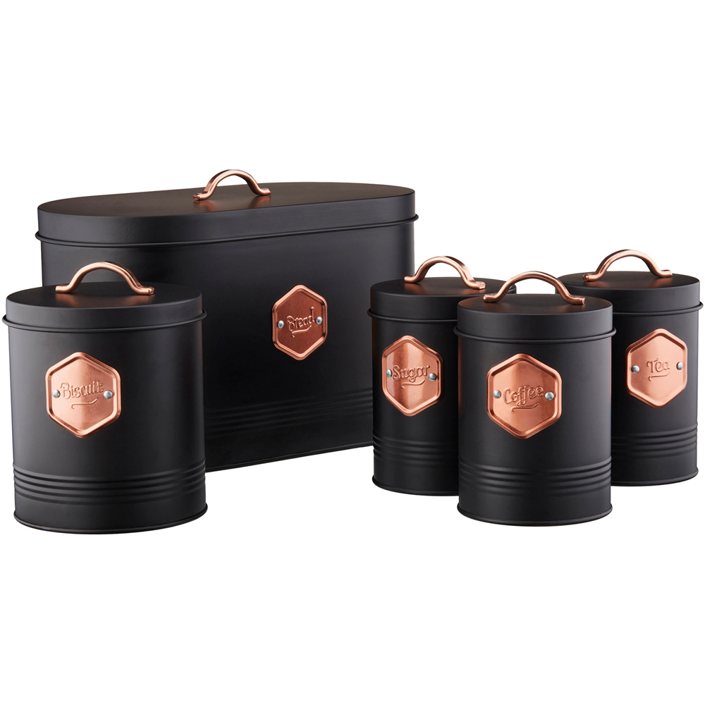 Cooks Professional G3570 Black and Copper 5 Piece Kitchen Storage Set Image 1