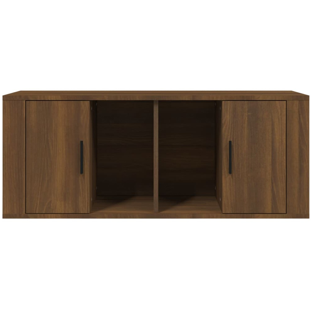 vidaXL 2 Door 2 Shelf Brown Oak TV Cabinet Image 5