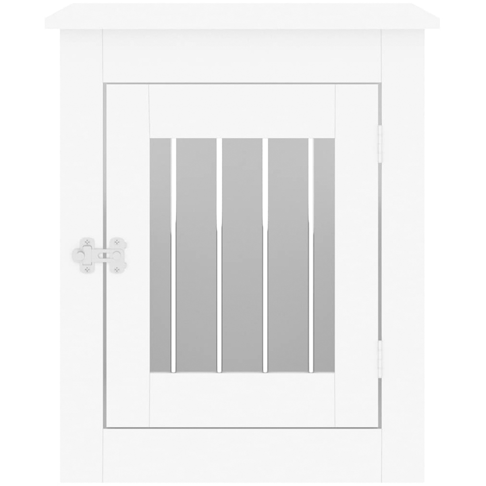 vidaXL White Processed Wood Dog Crate Furniture 55 x 75 x 65cm Image 6
