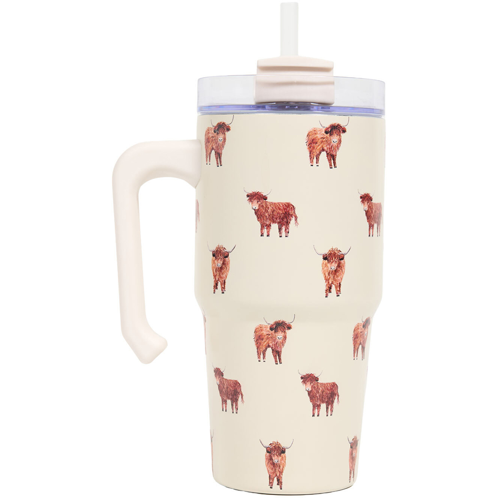 Highland Cow Stainless Steel Tumbler Neutral 620ml Image 2