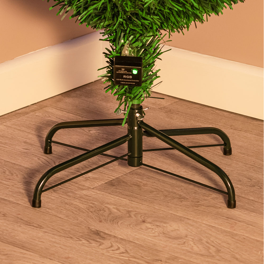 The Christmas Centre 280 Multicolour LED Green Fibre Optic Artificial Xmas Tree with Remote 7ft Image 6