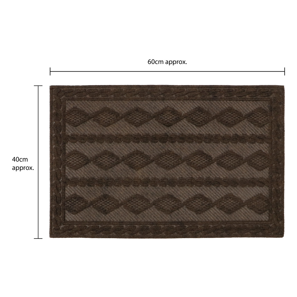 JVL Brown Knit Indoor Scraper Doormat 40 x 60cm Image 8