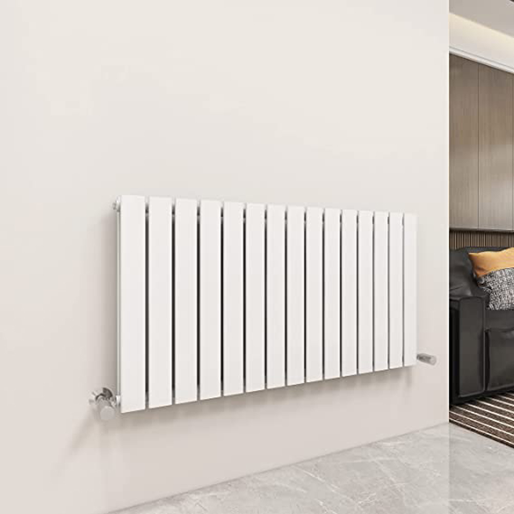 White Double Flat Panel Vertical Column Radiator 600 x 1020mm Image 2