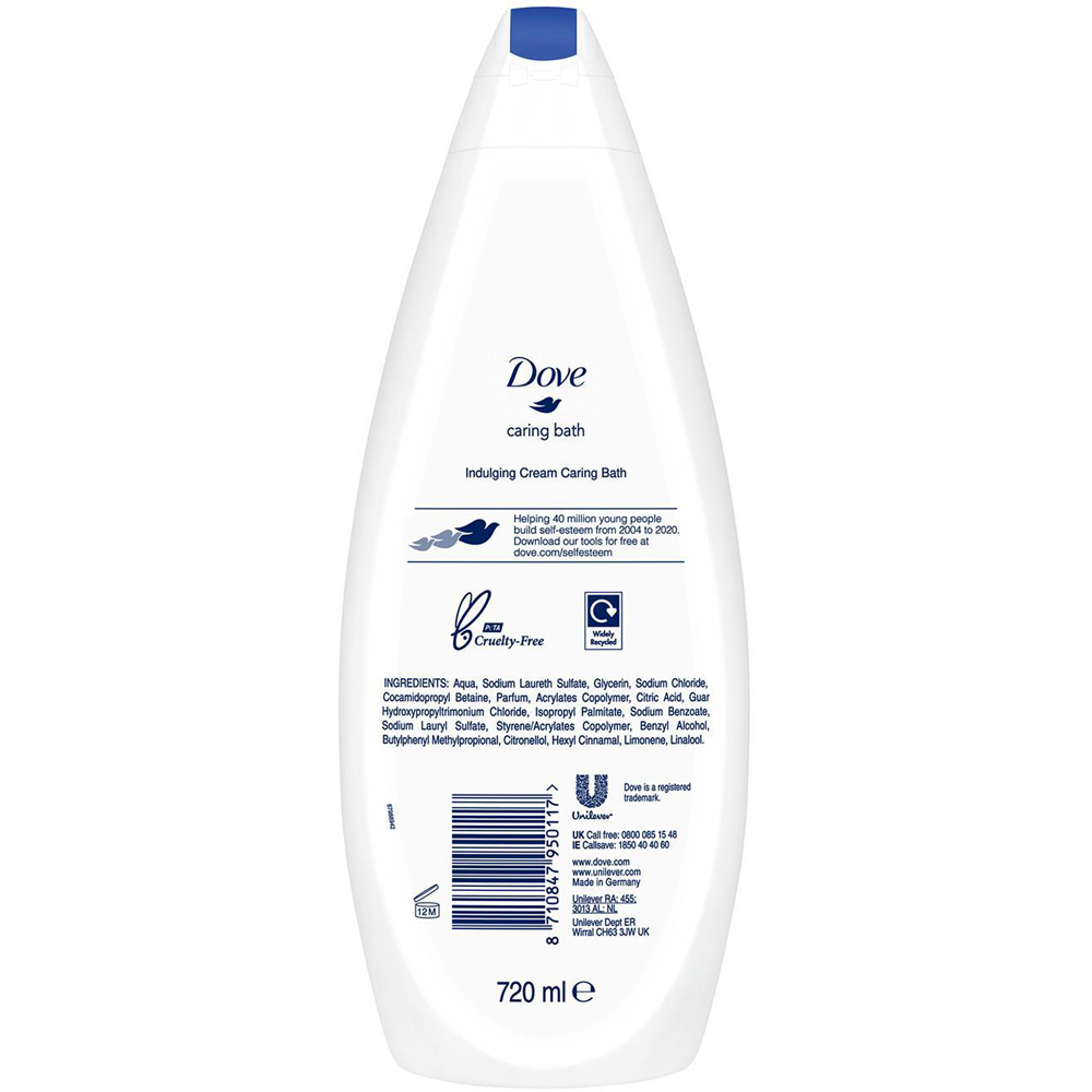 Dove Caring Bath Indulging Cream Bath Soak 720ml 12 Pack Image 3