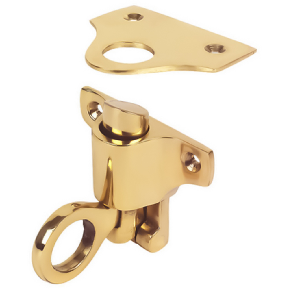 Golden Grace Solid Polished Brass Finish Window Door Fanlight Catch Image