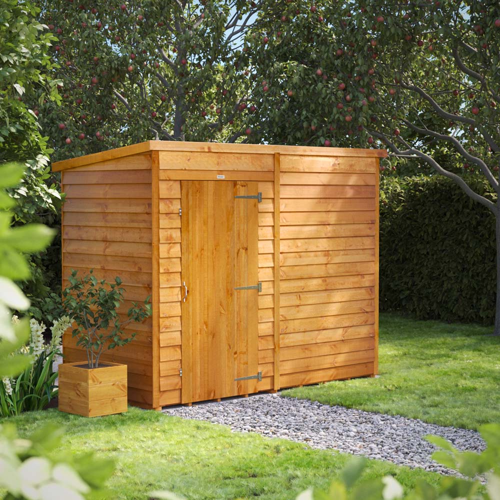 Power 8 x 4ft Overlap Pent Windowless Garden Shed Image 2