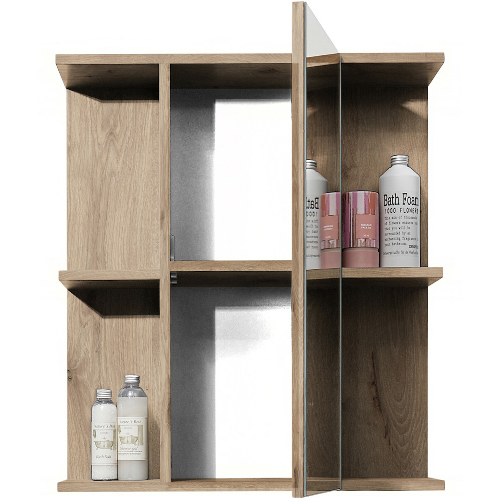 Julian Bowen Vista Single Door Viking Oak Mirror Cabinet Image 4