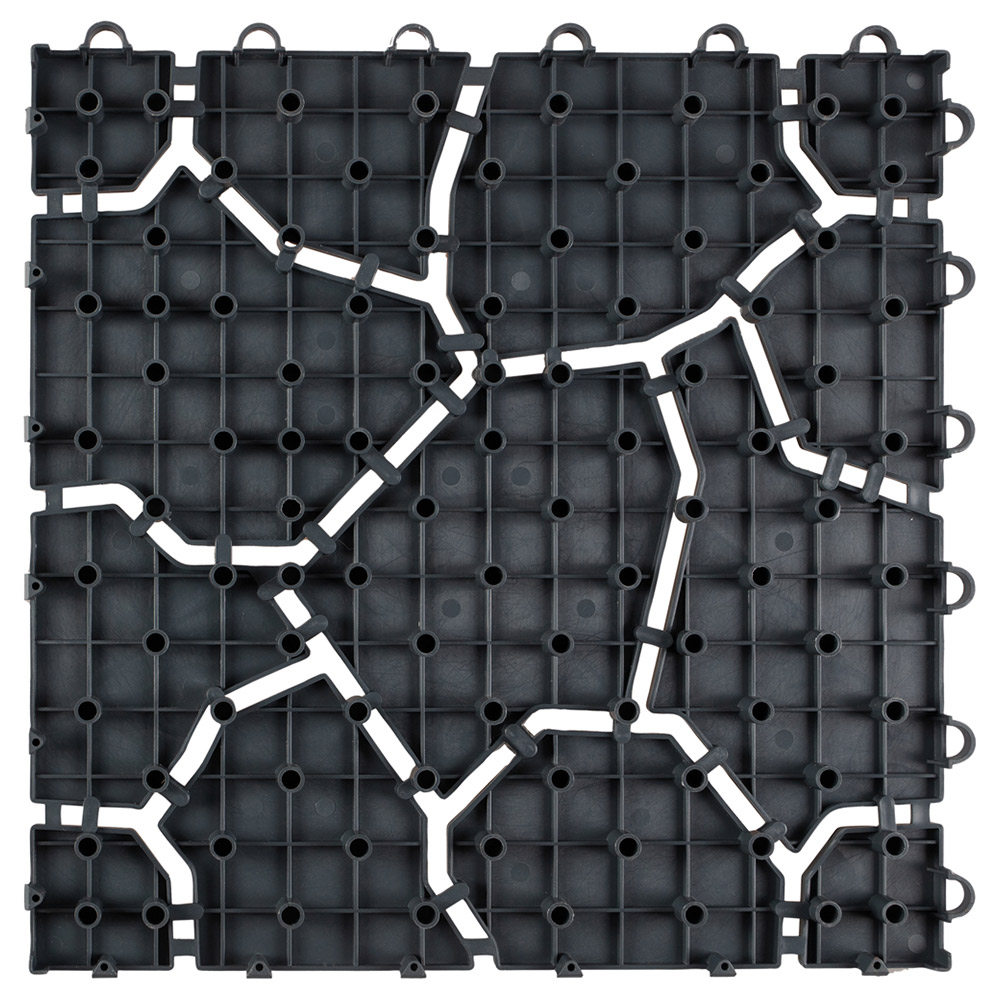 St Helens Grey Plastic Patio Deck Tiles 28 x 28cm 6 Pack Image 3