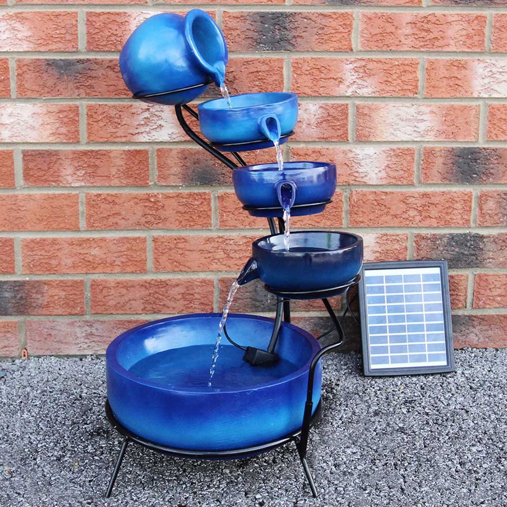 Monster Shop 4 Tier Blue Solar Water Feature Image 2