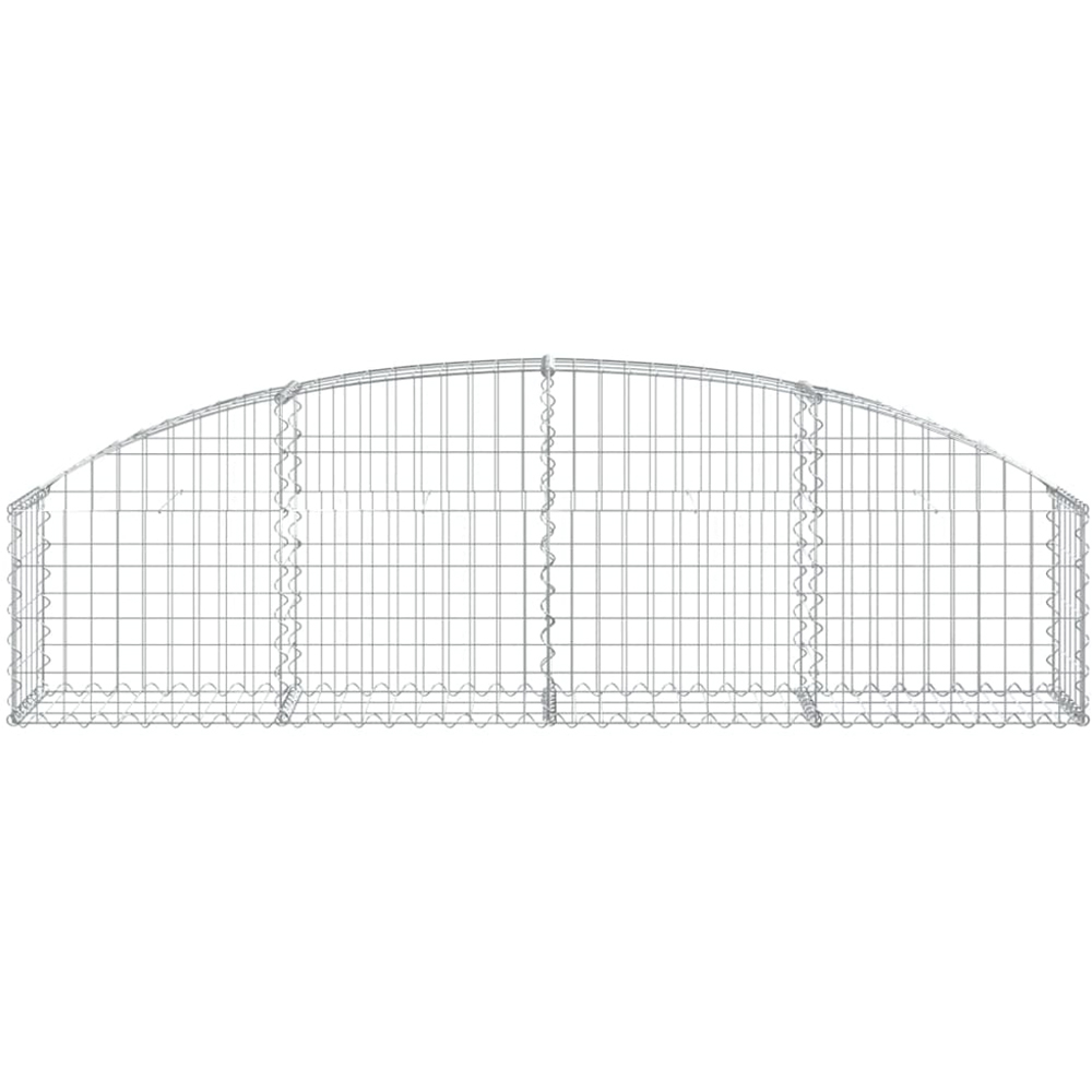 vidaXL Silver Galvanised Iron Arched Gabion Basket 200 x 30 x 40/60cm Image 2