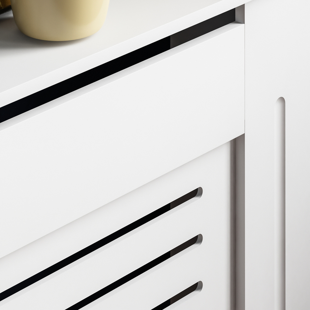 Vida Designs Milton White Radiator Cover Adjustable Image 3