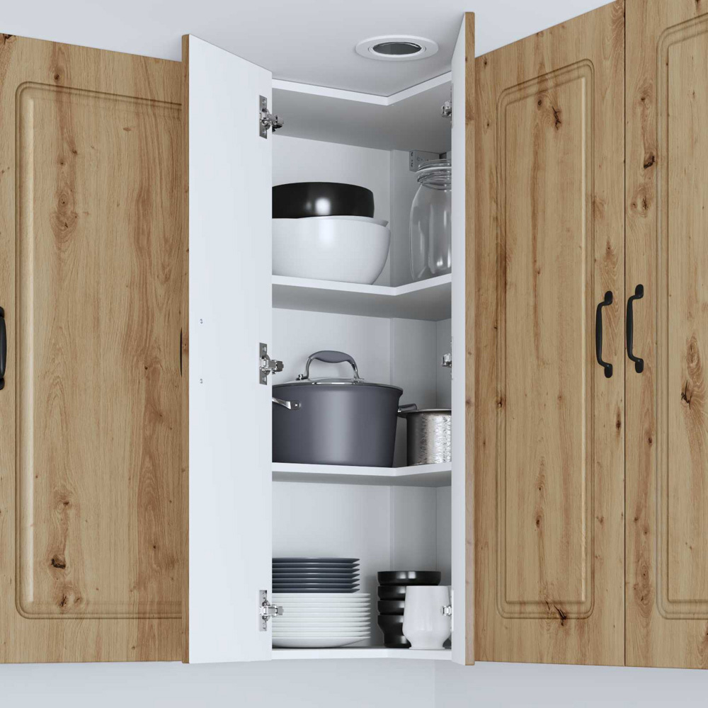 vidaXL 2 Door Artisan Oak Kitchen Wall Corner Cabinet Image 9