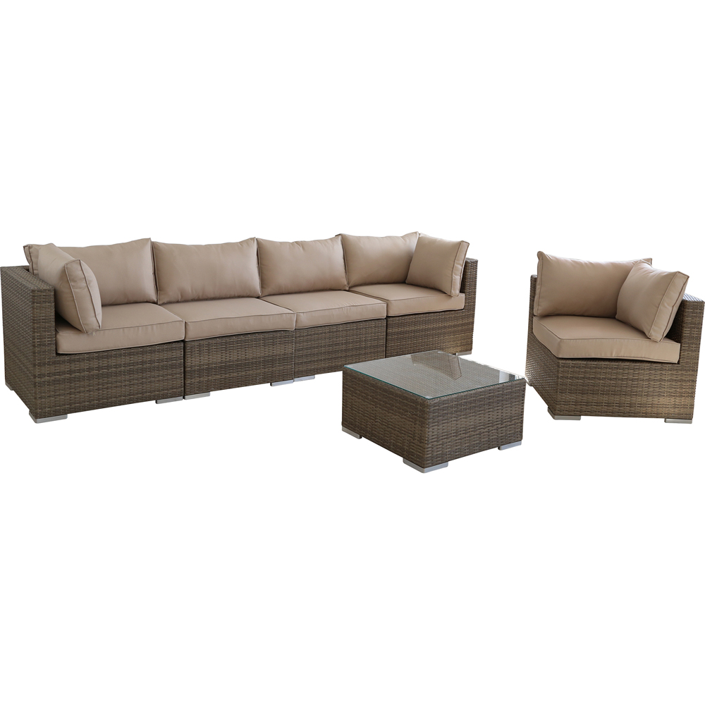 Furniture One 6 Seater Yellow Garden Sofa Set Image 2
