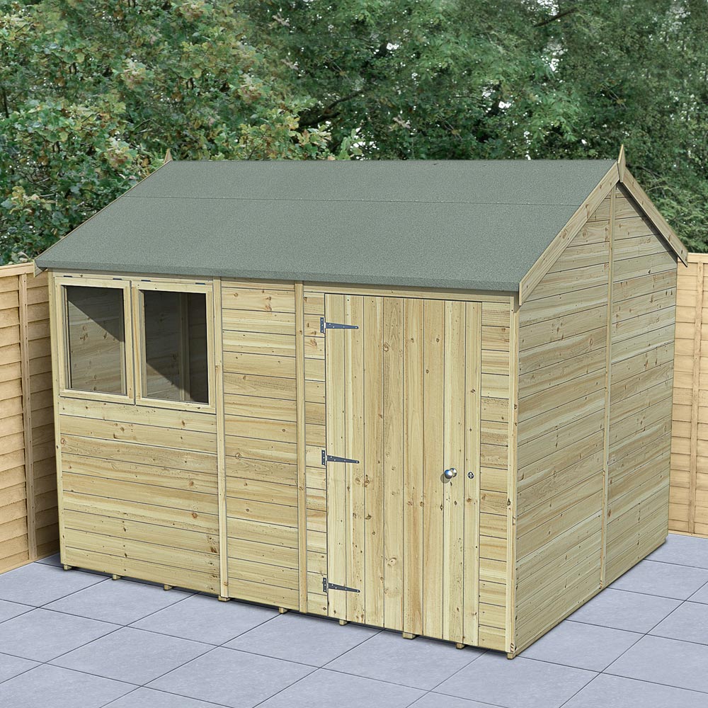 Forest Garden Timberdale 10 x 8ft Pressure Treated Reverse Apex Shed Image 2
